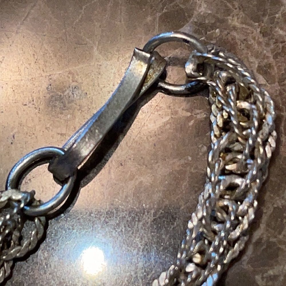 Silver tone multi- chain metal necklace - Picture 8 of 9